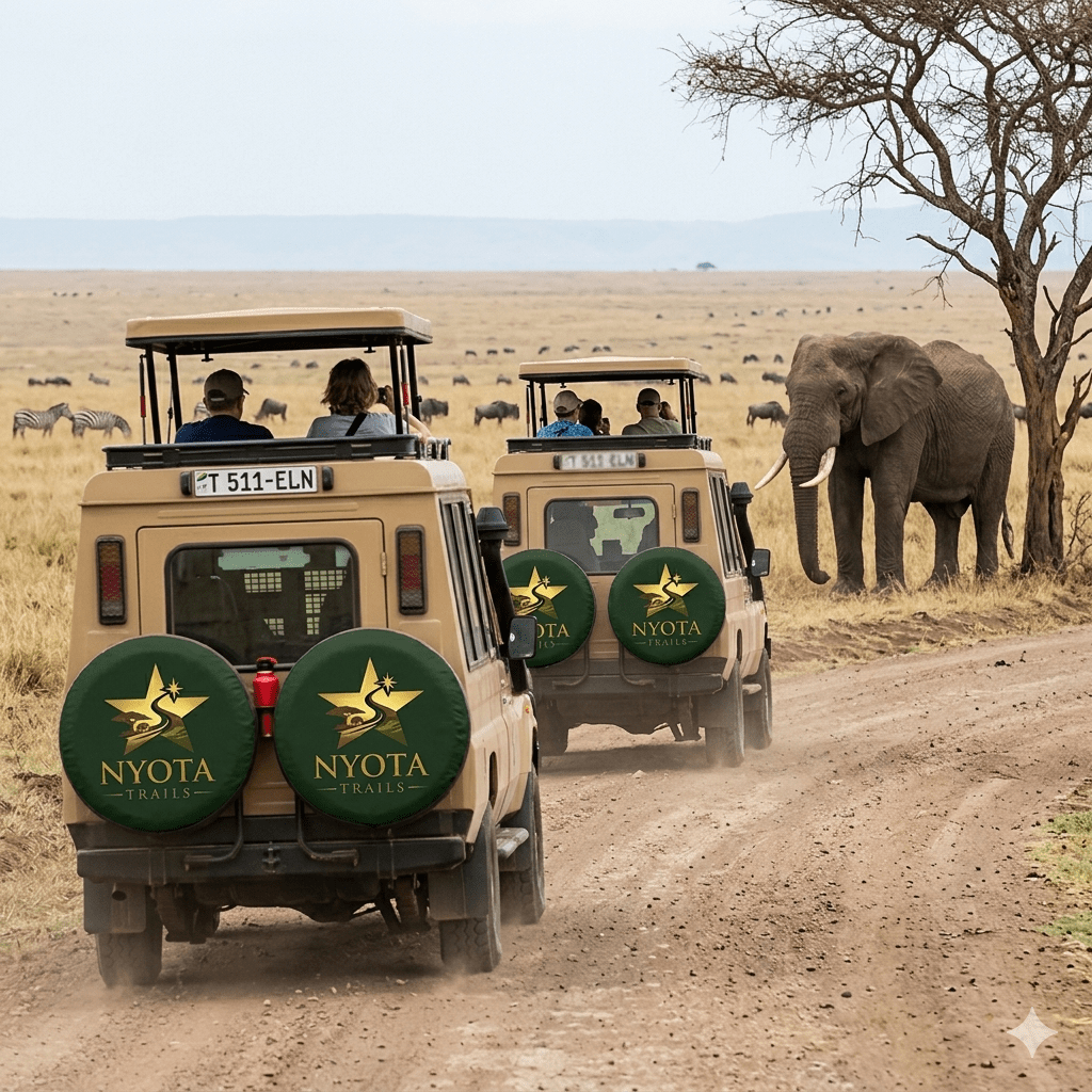 Nyota Trail Safari private dinner overlooking Ngorongoro Crater